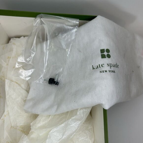 Kate Spade Kitten Heel Slingback Sandals Black Patent Flower Burst Womens Sz 10 - Picture 9 of 11